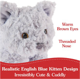 GUND Bootsie English Blue Kitten Plush Toy, Premium Cat Stuffed Animal for Ages 1 and Up, Gray, 9”